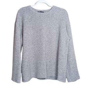 Zara Pullover Sweater Women’s Medium Gray Soft Thick Comfy Lagenlook Preppy Cozy